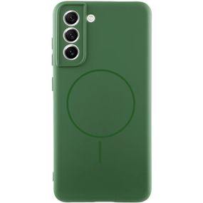 Чехол Silicone Cover Lakshmi Full Camera (AA) with MagFit для Samsung Galaxy S21 FE Зеленый / Dark green