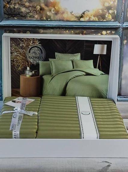 Постельное белье Romeo Line moss Сатин-страйп Хлопок Евро размер