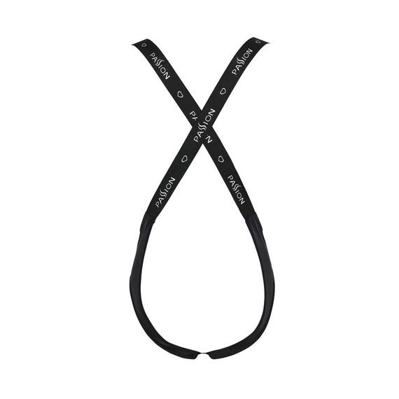 Мужское открытое боди Passion 027 BRUNO XXL/XXXL Black, под латекс, на лямках | Зображення 5