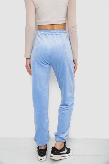 Штани жіночі велюрові, колір блакитний, 238R57862 | Зображення 3