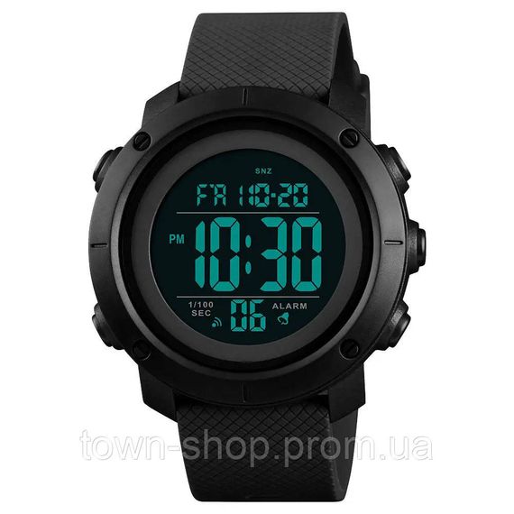 Часы наручные мужские SKMEI 1426BKBK BLACK-BLACK, часы тактические противоударные. Цвет: черный | Зображення 1