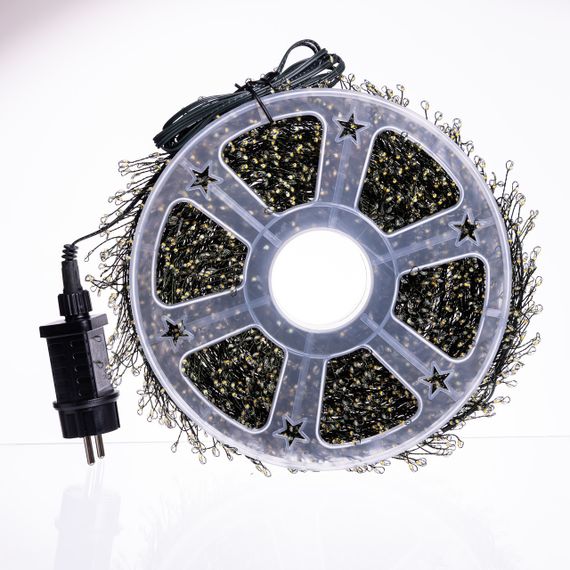 Новорічна гірлянда кімнатна «Роса» Хвойна лапа 100 м, 3000 LED, жовте сяйво, зелений провід | Зображення 5