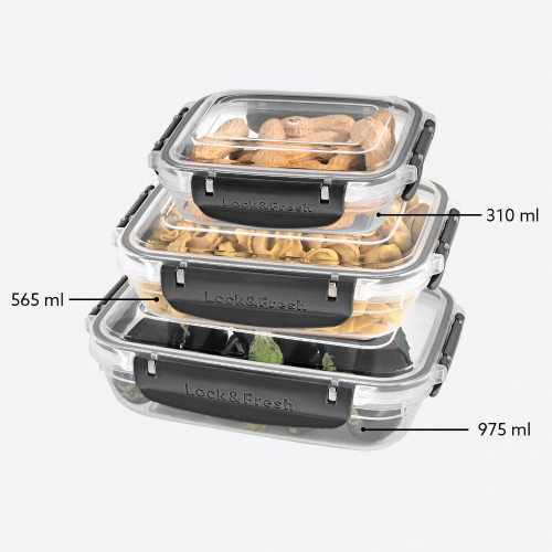 Набір контейнерів для харчових продуктів 0,310л/0,565л/0,975л Fresh Box ELIF