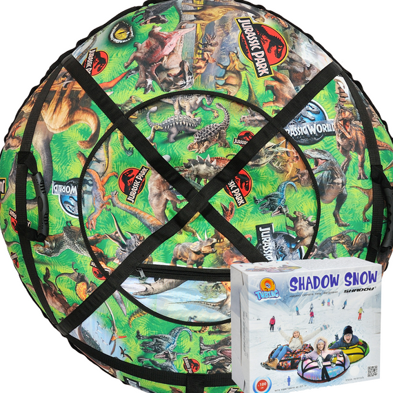 Тюбінг для катання по снігу 100 см "динозаври" (Оксфорд, ПВХ) санки ватрушка