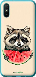 Чохол на Xiaomi Redmi 9A Єнотик з кавуном "4605u-2034-2448"