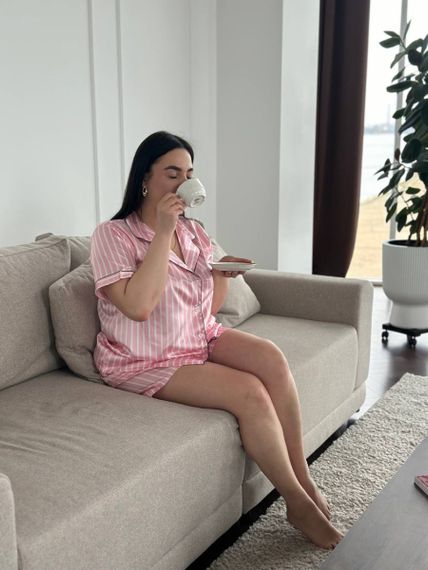 Рожева піжама для дівчат PLUS SIZE з шортами | Зображення 6