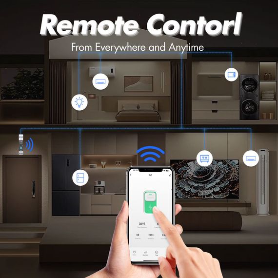 ZigBee AT-Q-SY2-JZT автоматический выключатель автомат 1P 63А DIN однофазный + счетчик кВт/ч | Зображення 1