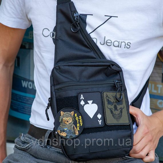 Тактична нагрудна сумка для чоловіків, Чоловіча брезентова сумка через плече месенджер кобура MF-35 | Зображення 9