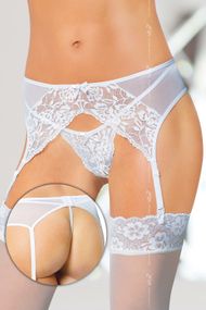 Пояс для чулок и трусики Softline Garterbelt 3317 Белый S/M