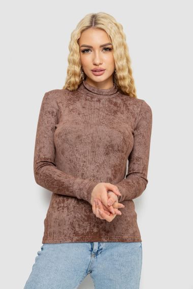 Гольф жіночий в рубчик, колір коричневий, 102R5267