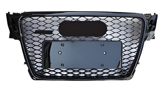 Передня решітка RS-style V-1 (2007-2011, чорна з хромом) для Ауди A4 B8 рр
