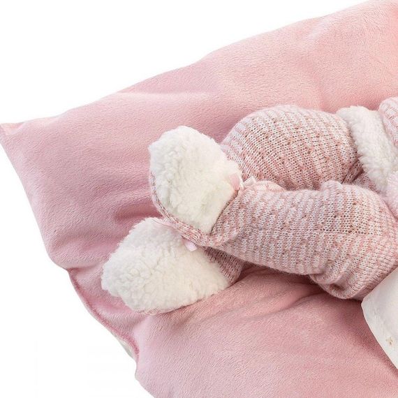 Испанская Кукла Ллоренс Новорождённый Виниловый Пупс Анатомичная Девочка 42 см в Розовой Одежде с Соской и Пледом LLorens | Зображення 3