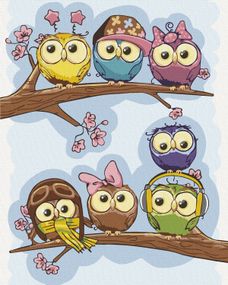 Картина по номерам "Модные совята" 40х50 см 15510-AC