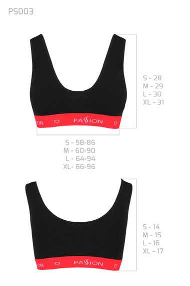 Спортивний топ бавовняний на широких бретелях Passion PS003 TOP Чорний S | Зображення 3