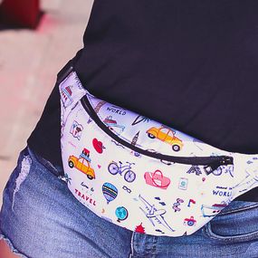 Сумка на пояс бананка Bumbag Travel 27x16 см (BB_20J010_BL)