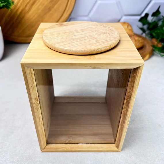 Банка бамбукова Bamboo M GK-5876 для зберігання сипучих продуктів зі скляними стінками 2 л Прозорий | Зображення 2