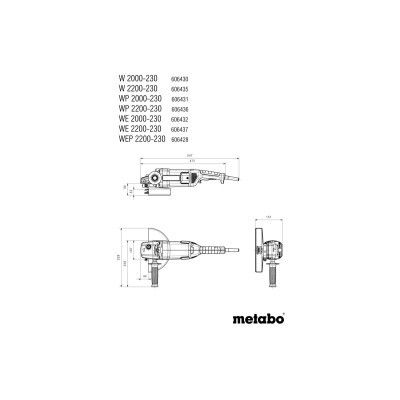 Шлифовальная машина Metabo WE 2200-230 230мм, 2200Вт, 6600об/мин, 5.2кг (606437000) | Зображення 5