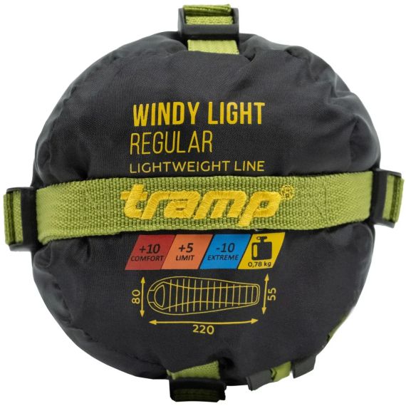 Ультралегкий літній спальний мішок-кокон вагою всього 780 г Tramp Windy Light Спальник до -10 туристичний похідний Олива | Зображення 8