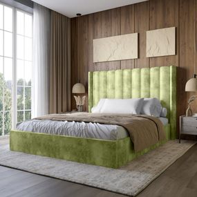 Двоспальне ліжко LION Ніно 180x200 см SILK 201 Фісташковий (LION-041404)