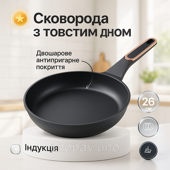 Ідеальна сковорода MAGIO, Сковорода для готування на індукції, Алюмінієва каструля-сковорода YA-63