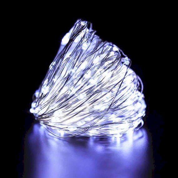 Светодиодная LED Гирлянда Роса на батарейках 3 метра медный провод | Белый Оптом