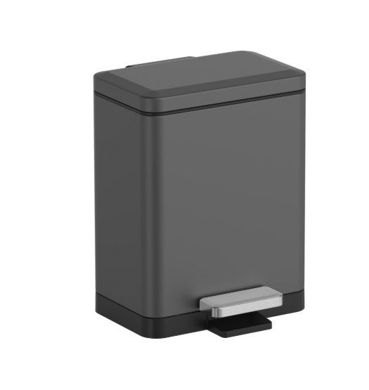 Відро для сміття Koer TC-010306-07 з плавним закриттям, прямокутне, 6 л, графіт (KR5602) | Зображення 3
