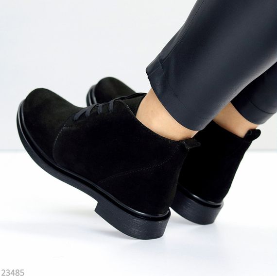 Класичні чорні черевики натуральна замша низький хід | Зображення 1