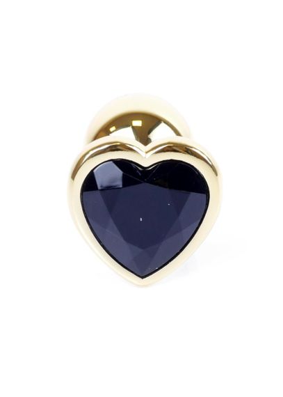Анальна пробка - Jewellery Gold Heart Plug Black Sex Aura | Зображення 1