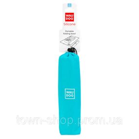 Миска складная WAUDOG Silicone, 385х230х50 мм голубой