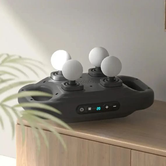 Перкуссионный массажер для тела, 4 головок, от USB, YCY -1601 / Массажер для спины / Вибромассажер | Зображення 1