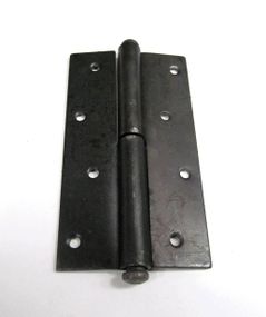 Петля дверная металлическая левая 130 мм, черная навесная для ворот