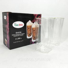 Кружка с двойнми стенками стекло Con, Набор кружек с двойными стенками Стакан двойным дном для кафе RX-58