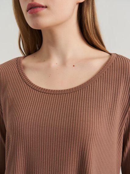 Жіноча піжама лапша топ та лосини світло-коричневого кольору, 2XL | Зображення 4