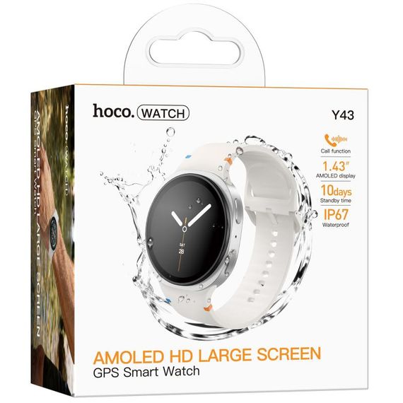 Смарт-годинник Hoco Y43 Amoled Smart sports watch (call version) Silver | Зображення 1