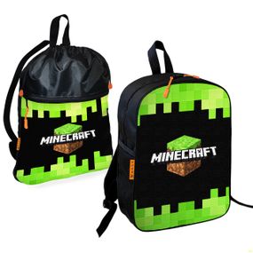Школьный рюкзак детский Minecraft + Сумка для обуви спортивной формы рюкзак-мешок  для мальчика (01708)