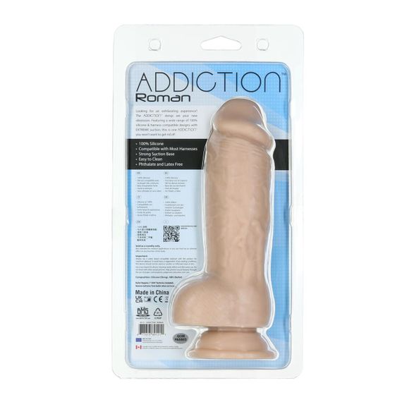 Реалистичный фаллоимитатор ADDICTION Roman 8″ Girthy Dong, длина 22 см, диаметр 6 см Sex Aura | Зображення 5