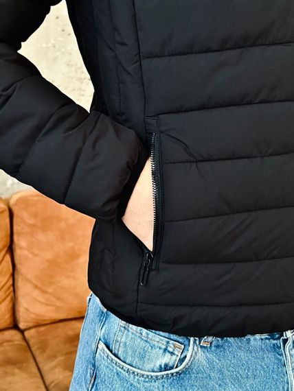 Мужская стеганая демисезонная куртка с капюшоном RD8777 цвет черный, размер XL | Зображення 2