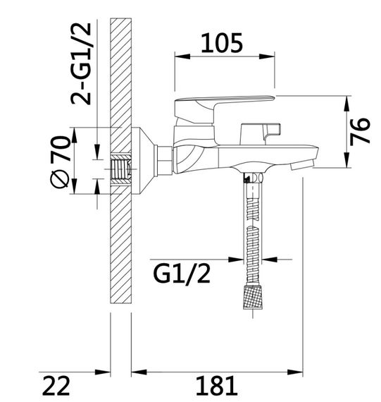 Змішувач для ванни Qtap Leo New QTLEO259CRM45563 | Зображення 1
