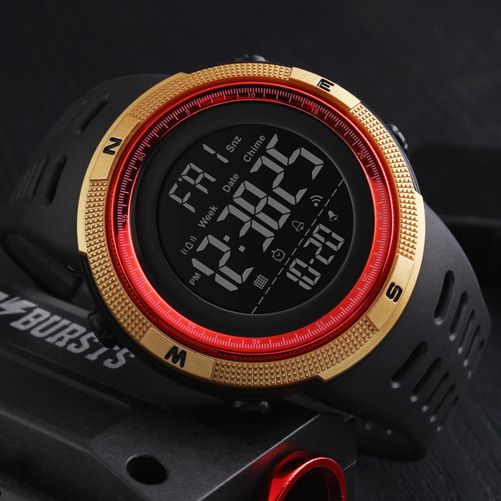 Чоловічий годинник Skmei 1251GDRD Black-Gold-Red | Зображення 3