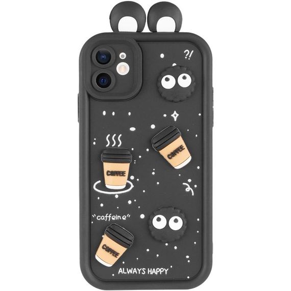 Чехол TPU Toys Case with Ears для Apple iPhone 12 (6.1") Black | Зображення 1