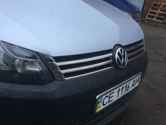 Накладки на решетку (2 шт, нерж) OmsaLine - Итальянская нержавейка для Volkswagen Caddy 2010-2015 гг | Зображення 1