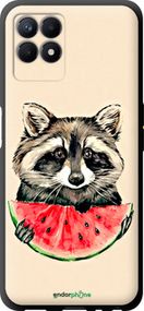 Чохол на Realme 8i Єнотик з кавуном "4605b-2518-2448"