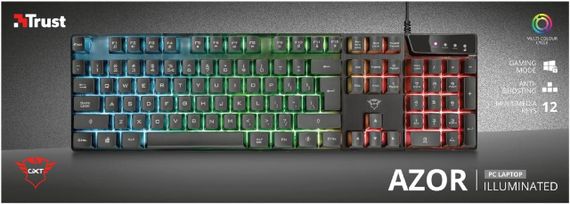 Игровая клавиатура Trust GXT 835 Azor с подсветкой проводная 3 режима LED, полноразмерная, QWERTY (английский) | Зображення 7