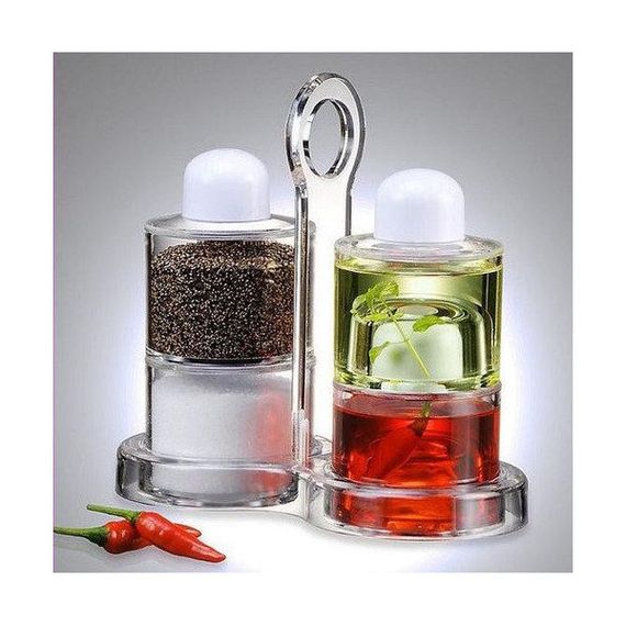 Набор для масла, уксуса, перца и соли, Spice Jar. O.V.S.P. Stack Dispenser Set | Зображення 1