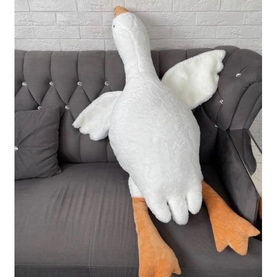Гігантська м'яка плюшева іграшка Гусь-обіймусь 110 см білий подушка Гусь-обіймашка | Зображення 1