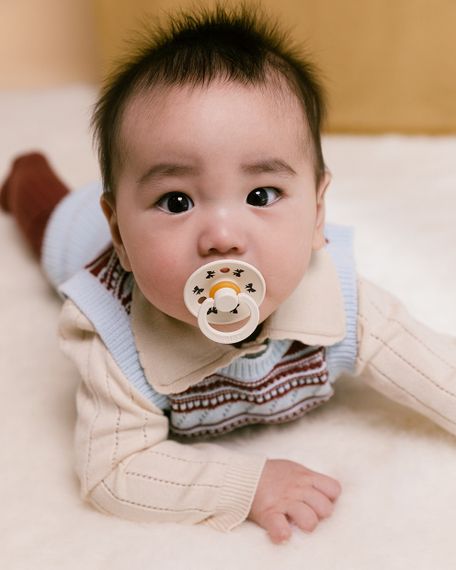 Соска пустушка BIBS Colour Latex кругла Holiday Bow Ivory  6-18 міс | Зображення 2