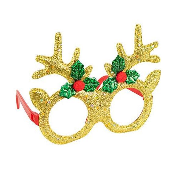 Очки новогодние "Оленьи рожки" 2519-SP(Gold) размер 13 см