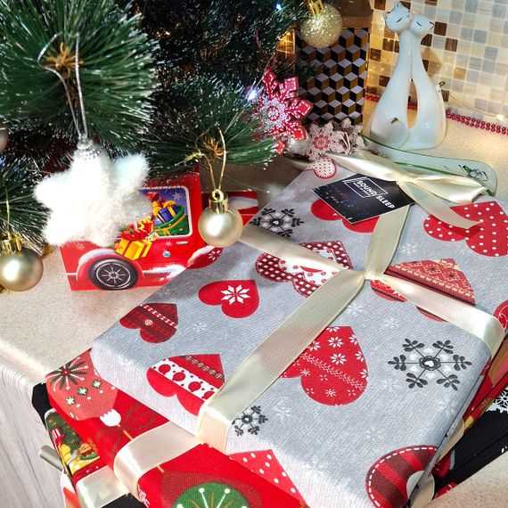 Скатертина SoundSleep Winter Love новорічна водостійка 110х140 см сіра (2800004658539) | Зображення 6