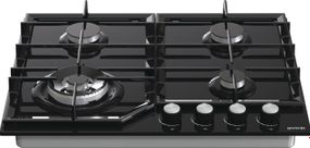 Варильна поверхня Gorenje газ на склі, 60см, чавун, чорний (GTW641KB)