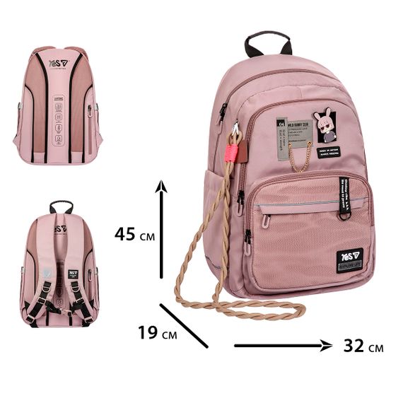 Рюкзак шкільний YES TS-47L Bunny Club 550366 27.4 л | Зображення 2